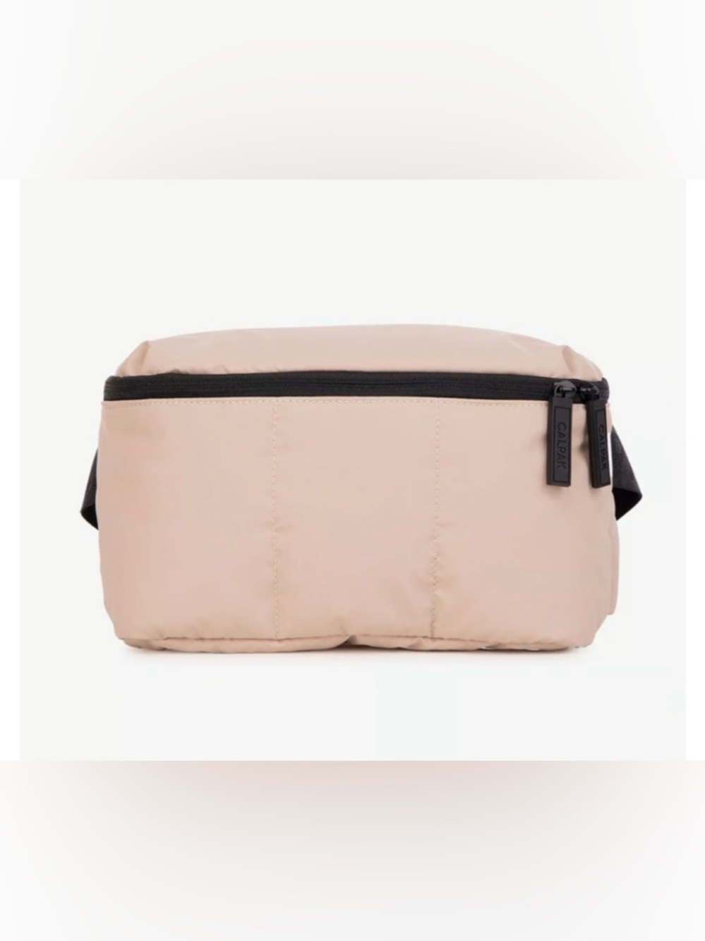 Calpak Beige Crossbody Waist Bag with Black Zipper